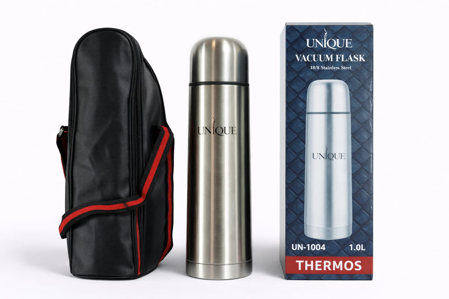 Edelstahl Thermosflasche vakuumisoliert 1